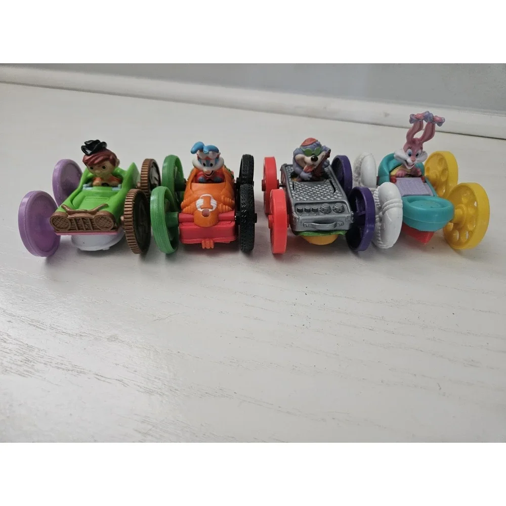 VTG McDonald's‎ 1990 Tiny Toons Adventures Flip Cars Happy Meal Toys Set Of 4